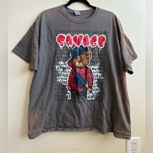 Savage Bear Graffiti Streetwear Grunge Punk Graphic Tee T-Shirt
